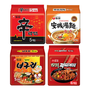 신라면 5봉 + 안성탕면 5봉 + 너구리 5봉 +사천짜파게티 4봉(총 19봉), 1세트