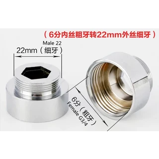22mm 24mm G1/2 G3/4 ~ M22 커넥터 내장형 에어 레이터 버블 러 정수기 어댑터 수도꼭지 확장 특수 나사 어, 18 F G3-4 to M22