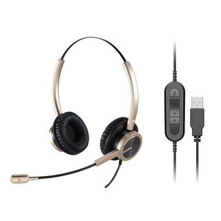 PC용 노이즈 캔슬링 마이크가 장착된 유선 USB 셋 콜센터 사무실 원격 근무용 경량 오 폰 팀 WebEx 통화 이러닝 및 받아쓰기 롱 케이블 7 7피트