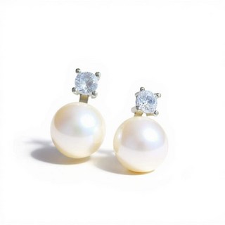 優雅珍珠鋯石耳環 簡約設計防過敏 日常百搭