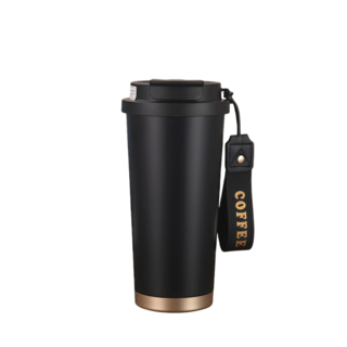 時尚保溫杯 咖啡杯, 1個, 陶瓷內膽530ml暮色黑, 暮色黑, 530ml