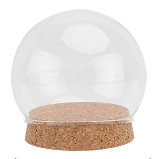 乾燥花玻璃罩 軟木塞加厚玻璃罩 羊毛氈玻璃罩 永生花玻璃罩 商品展示罩 透明防塵罩, 02.球形12cm