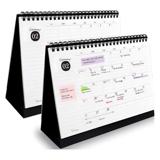 Iciel design Scheduler Desk Calendar 2025, 黑色, 2個