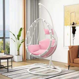 라탄 행잉의자 카페 둥지의자 실내그네 둥지형 테라스, 굵은 덩굴 1인용 화이트 팔걸이 A