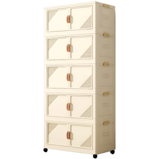 심플리앙 불투명 대용량 접이식 폴딩 리빙박스, 베이지, 5개