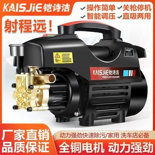 正品貨 220V洗車高壓水槍，手提便攜式清洗機，強力家用洗車水泵全套設備，附電子發票, 3000W,銅線3000W短槍+7米管+快接