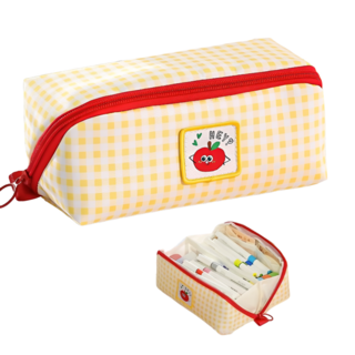 킵틸 오픈형 대용량 필통 올인원 수납 패브릭 펜파우치, 1개, 노랑