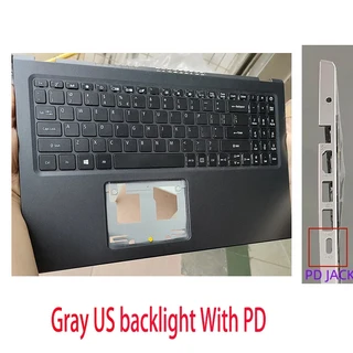 HJ 새 아스파이어 A515-56 A315-58G EX215-54 N20C5 S50-53 팜레스트 키보드 포함 상단 커버 노트북 케이, 07 Gray Type2