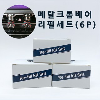메탈크롬베어 리필킷세트 차량용 방향제 차방향제 소비르, 1개, 미드썸머나잇타입+넘버파이브타입, (메탈리필)