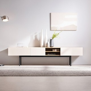 올리버 원목 거실장 높은 티비다이 TV 서랍장 수납장 2000, 아이보리