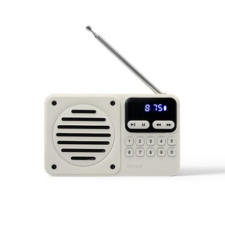 2025년 8월출시 신제품 휴대용 라디오 스피커 아이리버 IRS-C101 블루투스 MP3플레이어 FM라디오 배터리내장, 아이보리