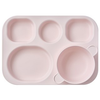 바망바망 유아 식판, 핑크, 1개