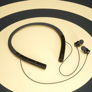 DFMEI 목걸이형 무선 블루투스 헤드셋이다., 블랙【소프트헤드+일반음질】