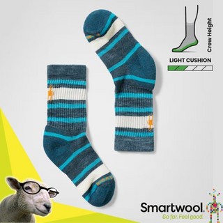 美國 SmartWool 兒童美麗諾羊毛襪 全輕量減震中長條紋小腿襪 滑雪襪 SW001693