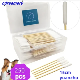 쿠쿠스토어 50/100/250/300/400/500/1000Pcs 애완 동물 면봉 강아지 귀 청소를위한 나무 손잡이가있는 일회, 07 250pcsbox15cmSPet