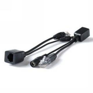 POE網路供電傳輸合併線一組2條 NVR懶人線 POE供電分離器適用監控IP-Cam IP電話 無線AP基地台, 1個