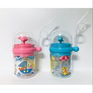 鯨魚水壺 噴水杯 吸管杯隨手杯 搖搖杯 兒童水壺 卡通杯 水杯, 粉紅, 1個