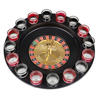 LivingDA 手動式俄羅斯幸運輪盤+玻璃杯 16個+金屬球 2顆, 混色, 1組