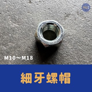 小宇五金 黑鐵電鍍細牙螺帽 M10 M18 電鍍六角螺母 細牙螺帽, 1個, M10*P1.25