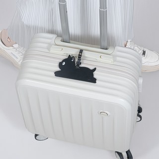 ekax 造型皮革行李吊牌 防丟行李名牌 卡夾卡套