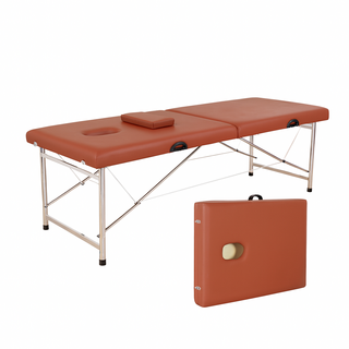 好的家居 手提便攜經典按摩床 不鏽鋼支架 折疊美容推拿指壓床, 棕60cm, 1個