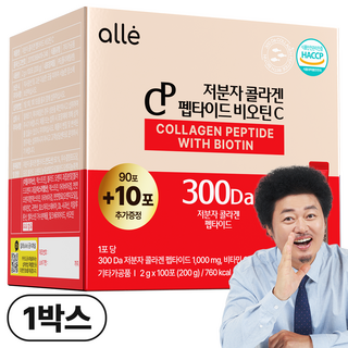 저분자 콜라겐 펩타이드 식약청인증 HACCP 초저분자 300달톤 피쉬콜라겐 알레, 100회분, 1박스