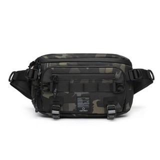 OZUKO 多功能防盜胸包，可做腰包、側背包，黑色