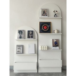 雜誌架 資料架 報刊架 雜誌展示架 報紙架 書籍展示架 落地展示架靠墻書報架報刊架多層置物架, 白色圓形【120/60三層】盒子款/現貨, 1個