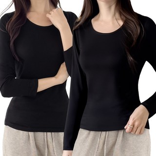 지나홈 고탄력 편한 여성 내복 상의 2종 세트
