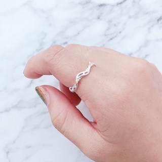 大員囡仔 925純銀戒指 纏繞麻花圓珠女戒