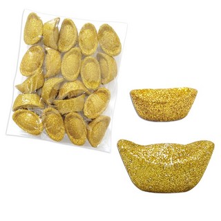 金蔥保麗龍大元寶 新年節慶裝飾擺飾 手作DIY材料 約5.7公分 20入, 金蔥大元寶（一包20個）