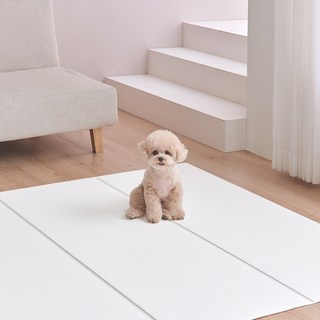 피오르 반려동물 미끄럼방지 매트 폴딩형, 클래식 화이트, 1개