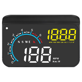 FLYone M12 OBD2/GPS雙系統汽車抬頭顯示器，多功能顯示，提升行車安全, black, 1套