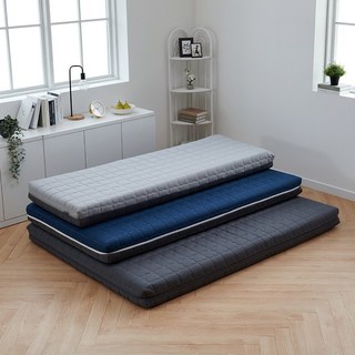 더릭스홈 투슬리핑 양면 누빔 라텍스 매트리스커버 3면지퍼, ~8cm, 네이비