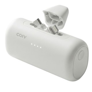 COIV 2in1 PD 22.5W 도킹형 5000mAh 고속충전 보조배터리, 오프화이트, ECP2-240486A