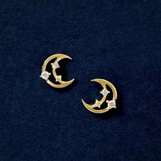 CEDONY 閃爍的星空 日月星辰首飾 鑲嵌5A白鋯石 亮眼奪目 日系輕奢首飾 項鍊 耳釘 耳夾