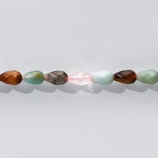 【杰鴻】混色天然寶石切面圓水滴6X9MM寶石珠珠DIY手工材料, 1個, 6x9mm