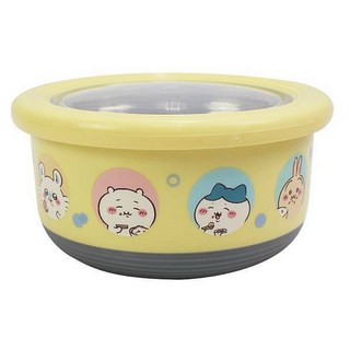 吉伊卡哇 304不鏽鋼隔熱碗 700ml 餐碗，烏薩奇小八貓三色碗，密封止滑隔熱, 1個, 黃色吃飯