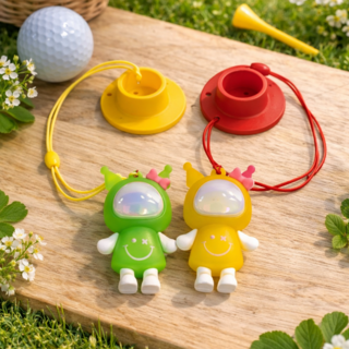 [골프면세점] LED 파크골프 전용 고무티세트 실리콘 티걸이 연습용골프티 분실방지, 1세트, 노랑초록 ver.