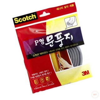 3M P형 문풍지 2310 겨울 방풍비닐 단열 뽁뽁이 창문 외풍 차단, 1개