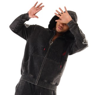 [스크린샷] H11522 - 정품 미국 스트릿 패션 브랜드 / 트랜드 와싱 라임스톤 플리스 후디 자켓 - FULL ZIP / 오버핏 빅사이즈