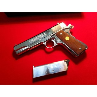 마루이 콜트1911 니켈피니쉬, 1개, 기본셋(가스1+비비탄+비비로더)