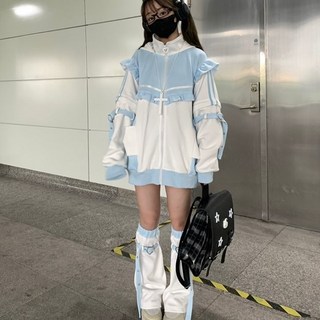 지뢰계옷 고양이 귀 후드 재킷 서브컬쳐 하라주쿠 코디 세트