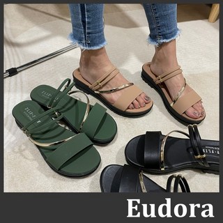 MIT台灣製兩穿涼拖鞋 厚底拖鞋 厚底涼鞋 一字拖鞋 金屬線條 平底軟底, 黑,36