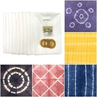 [ 10인용 손수건 키트 ] DIY 천연염색 만들기 체험용 재료 / 아사면 50X50cm, 1세트, 가자열매+그레이