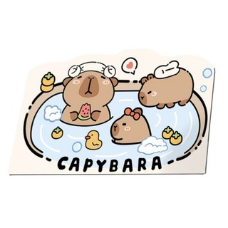 吸水地墊 腳踏墊 玄關地墊 40x60 卡皮巴拉水豚 硅藻土 浴室 廚房地墊, 吃西瓜, 1個