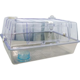 【大尾巴】寵物用品 倉鼠籠 高景觀 透明壓克力 大空間, 1個, 寵物來了 高景觀小寵觀賞籠-灰