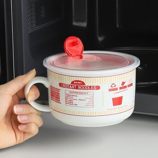 다용도 전자레인지 라면 그릇 용기 800ml, 포터리라면기(레드)