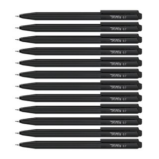 모나미 트리피스 삼각 볼펜 0.7mm, 블랙, 12개