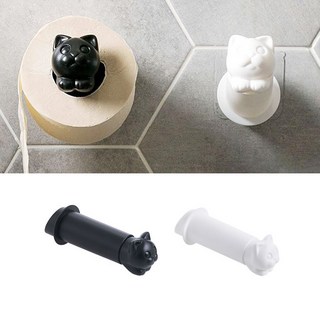 PKFARM 부착식 고양이 인테리어 두루마리 휴지걸이 다용도걸이, 1개, 블랙